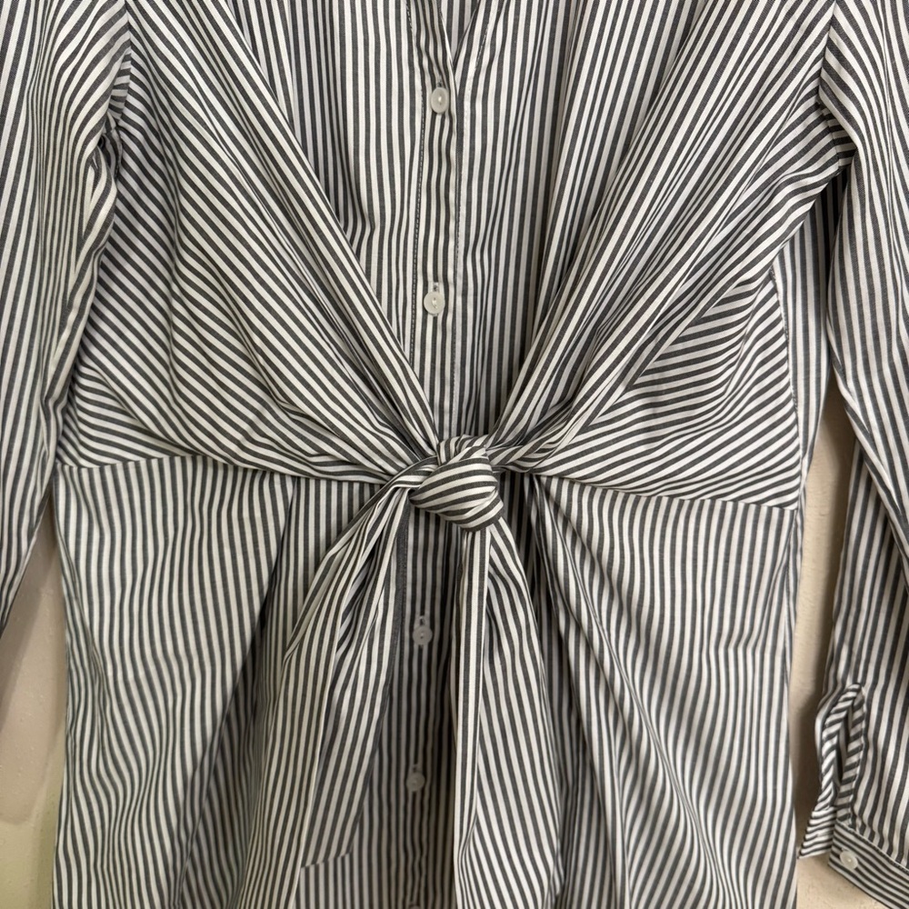 Brochu Walker Ashland Button Front Midi Dress - Fraser Grey Stripe L - Picture 7 of 13
